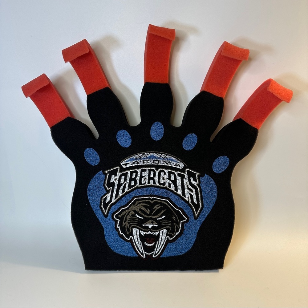 VTG HTF Tacoma Sabercats HockeyFoam Finger Claw Paw Hand Fan Memorabilia Vintage